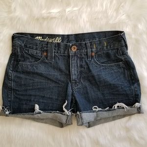 MADEWELL Womens Cut Off Jean Dark Blue Shorts